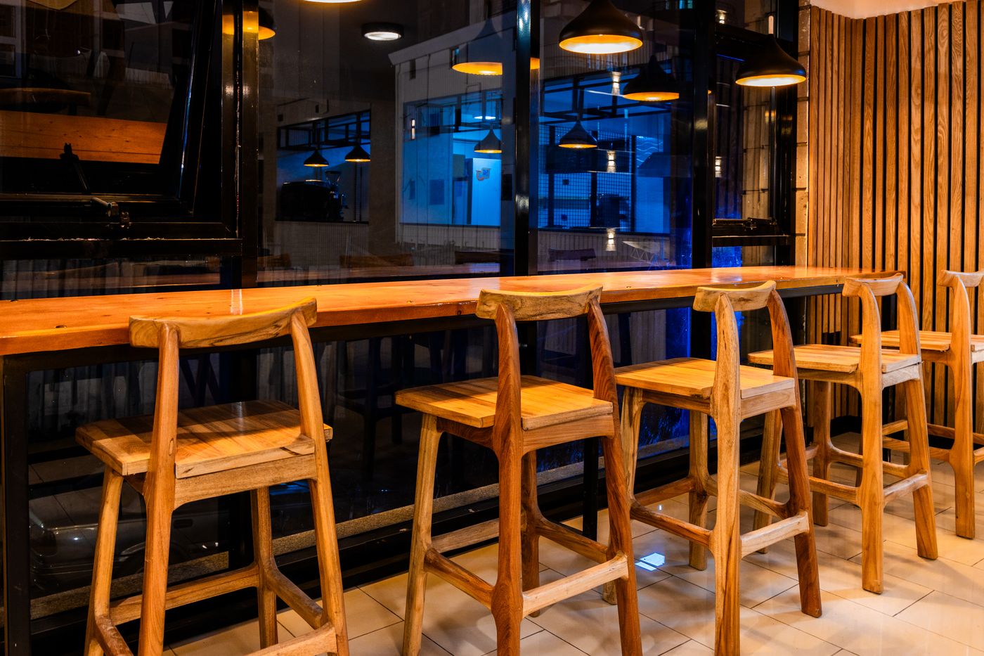 Bar seating overlooking Addis Ababa